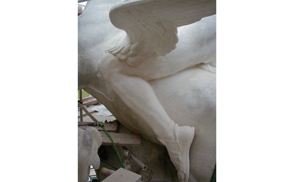 Perseus and Andromeda Fountain - Carving stone leg