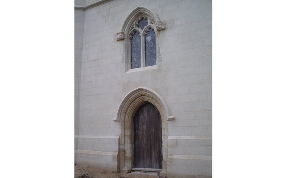 North Marston - west door and window after